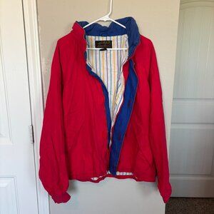 Eddie Bauer Colorful Lined Red Zip Up Coat Jacket